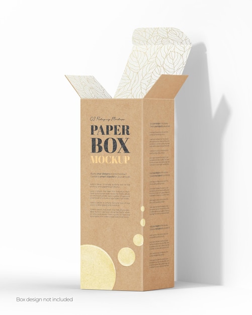 Mockup de PSD de caja de cartón abierta