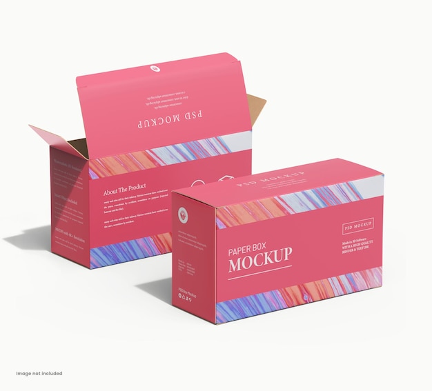 Mockup PSD de caixa de papel ondulado fosco sob a luz do dia