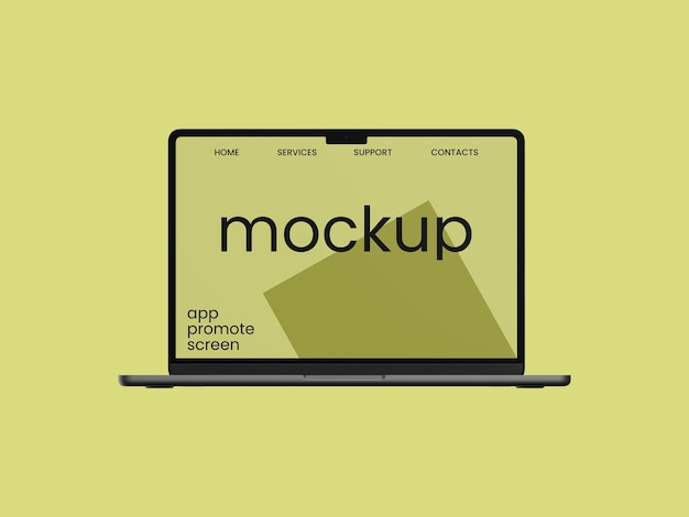 Mockup PSD dello schermo del laptop con vetrina del sito web creativo