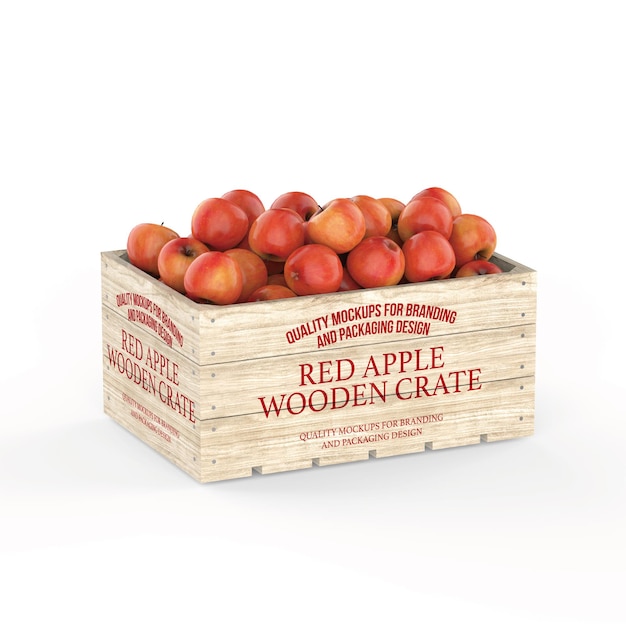 Mockup psd di cassa di legno