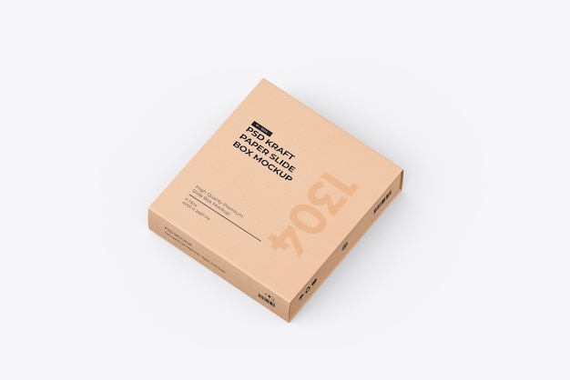 Mockup PSD del embalaje de la caja Kraft Vista delantera