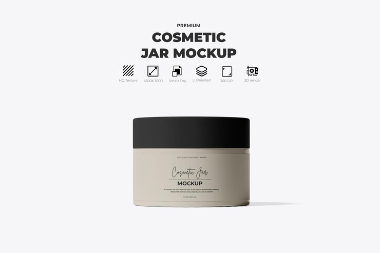 Mockup de la PSD del frasco de cosméticos