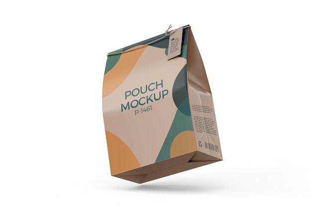 Mockup-PSD für die Verpackung von Papierbeuteln