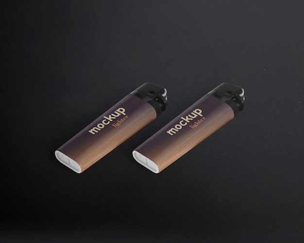 Mockup PSD Grátis dois isqueiros que dizem maquete neles