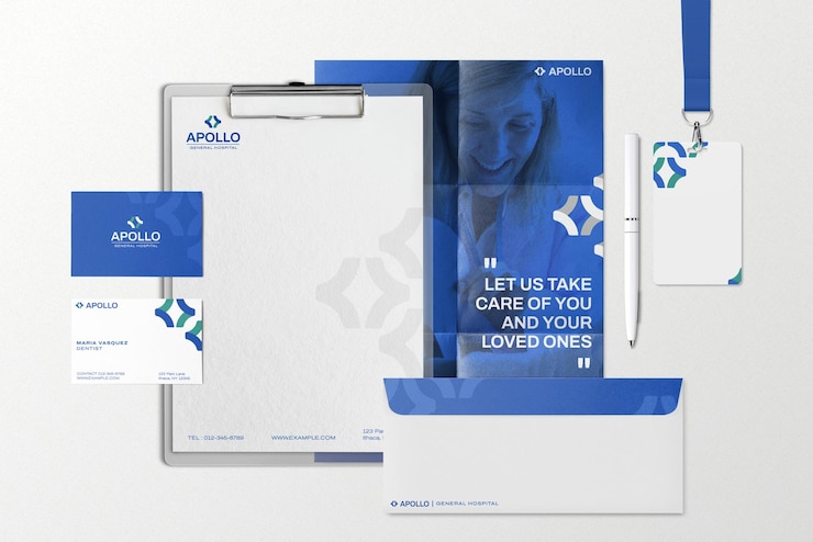 PSD mockup psd identitas perusahaan perawatan kesehatan