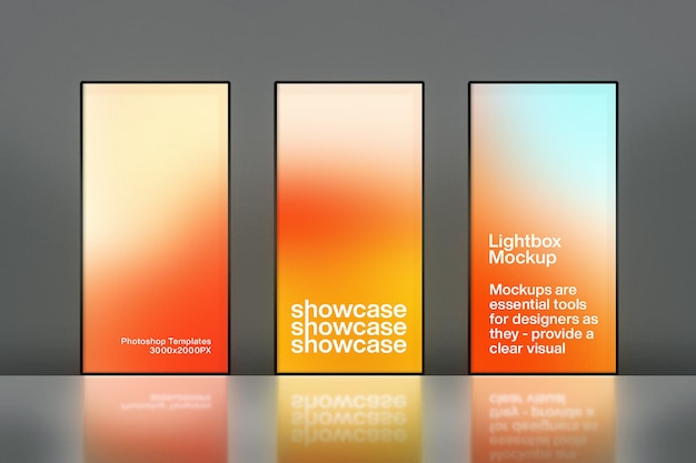 Mockup de PSD Lightbox para anuncios y presentaciones