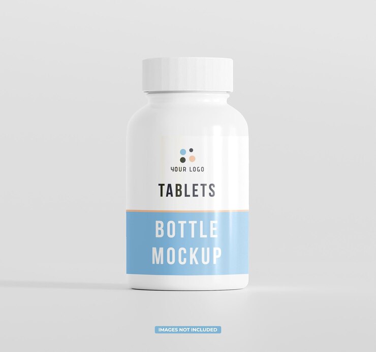 Mockup psd modificabile in plastica per bottiglia di supplemento