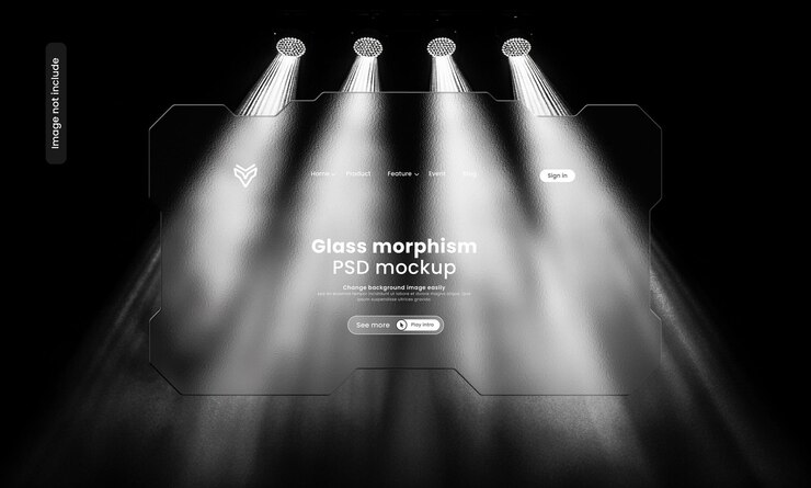 Mockup de PSD del morfismo de vidrio