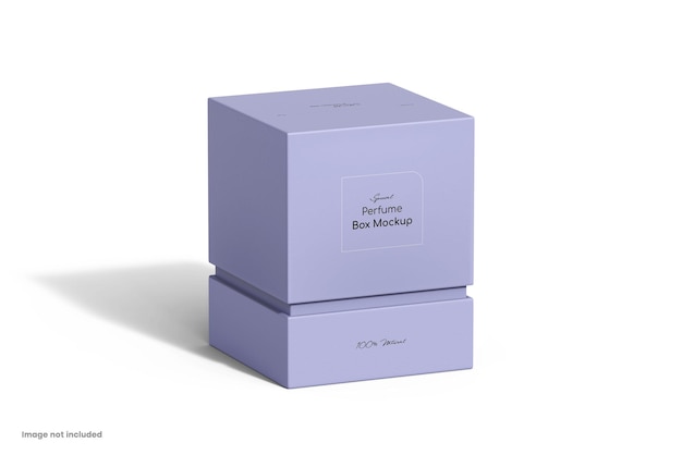 Mockup PSD per confezione di scatole di profumo personalizzate con bottiglia