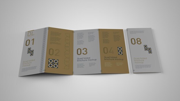 Mockup de PSD plegado de DL Quad