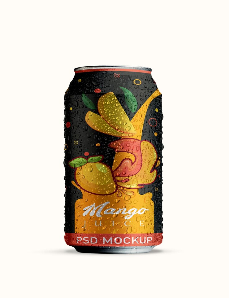 Mockup PSD realista de la lata de refresco