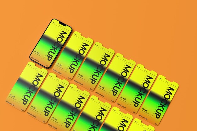 Mockup PSD realista del teléfono con un fondo mínimo