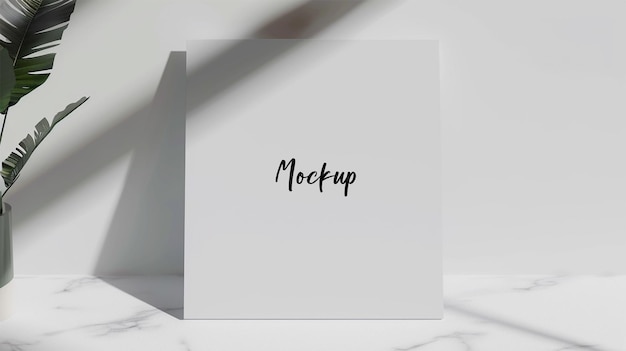 Mockup PSD d'une table blanche et mince