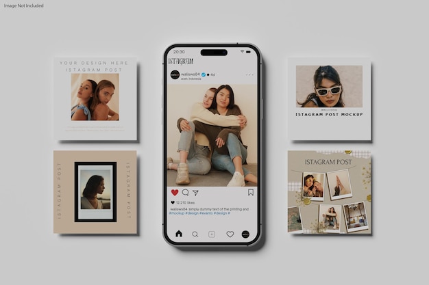 PSD mockup de la publicación de istagram