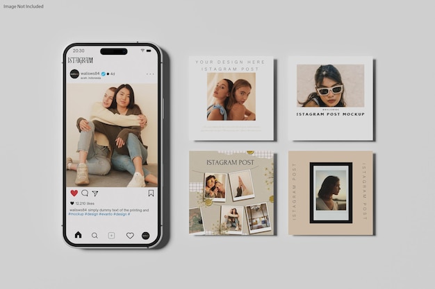 PSD mockup de la publicación de istagram