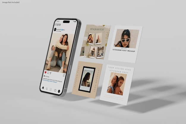 PSD mockup de la publicación de istagram