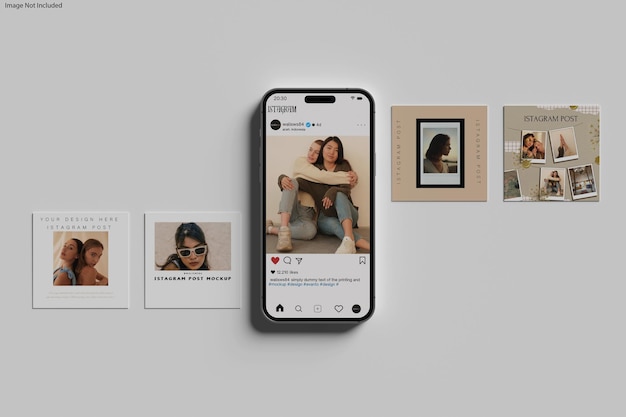 PSD mockup de la publicación de istagram