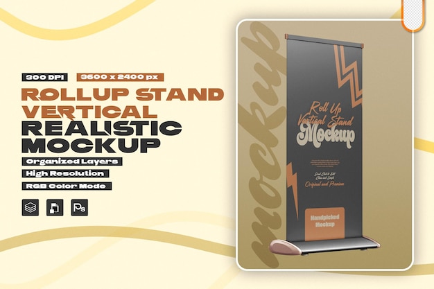 Mockup de publicidad para el soporte de pancartas enrollables