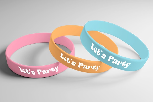 PSD mockup de una pulsera de silicona