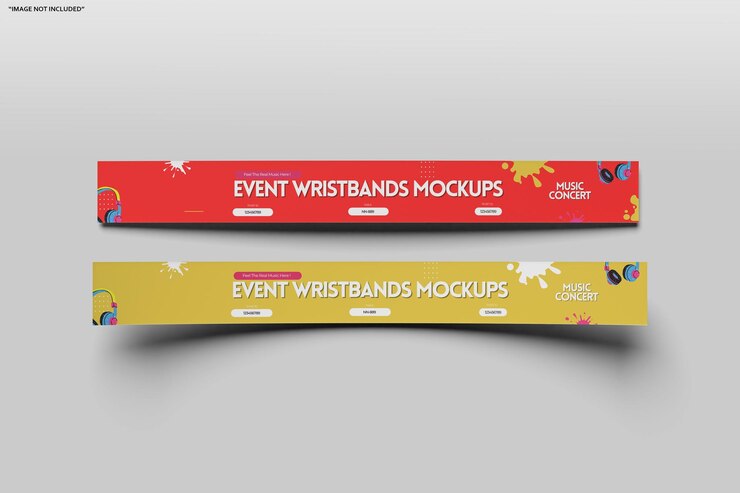 PSD mockup de las pulseras de eventos