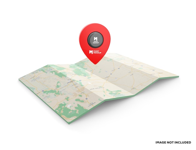 PSD mockup de punto mate con mapa