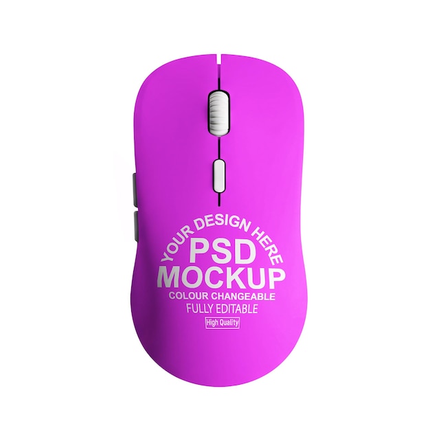 Mockup de ratón de computadora inalámbrico rosado