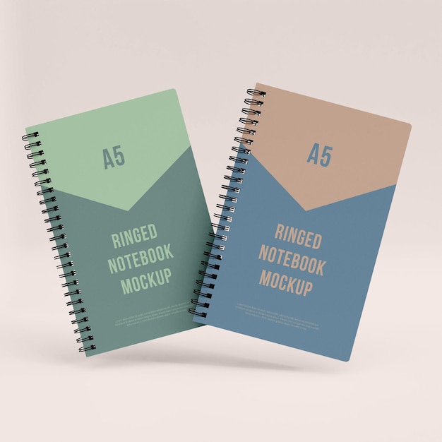 PSD mockup realista de cuaderno anillado premium psd