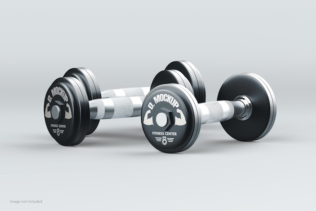 Mockup realista em psd de dumbbell metálico