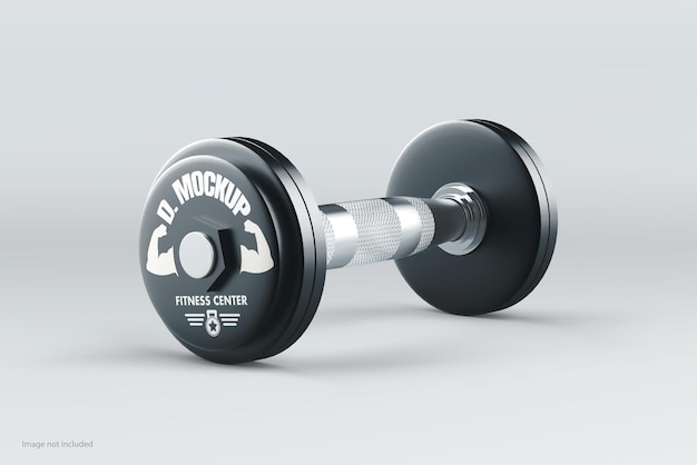 Mockup realista em psd de dumbbell metálico