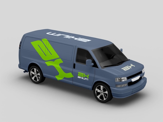 Mockup realista del panel de la furgoneta
