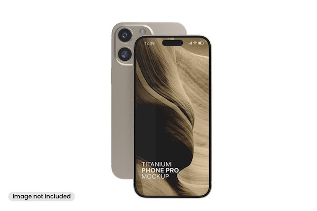 PSD mockup realista de un teléfono inteligente de titanio