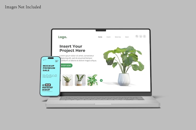 Mockup realista para teléfonos y portátiles
