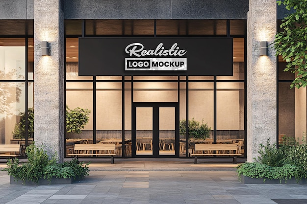 Mockup realistico del logo del negozio