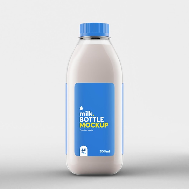 Mockup realistico di bottiglia di latte