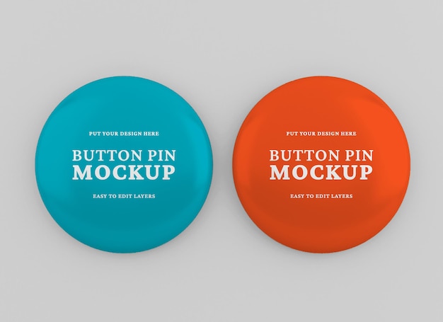 Mockup realistico di spilla o badge lucido