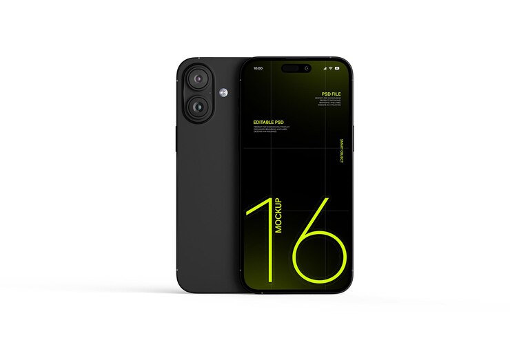 PSD mockup realistico di uno smartphone per la presentazione del design