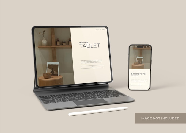 Mockup realistico per tablet e smartphone per la presentazione