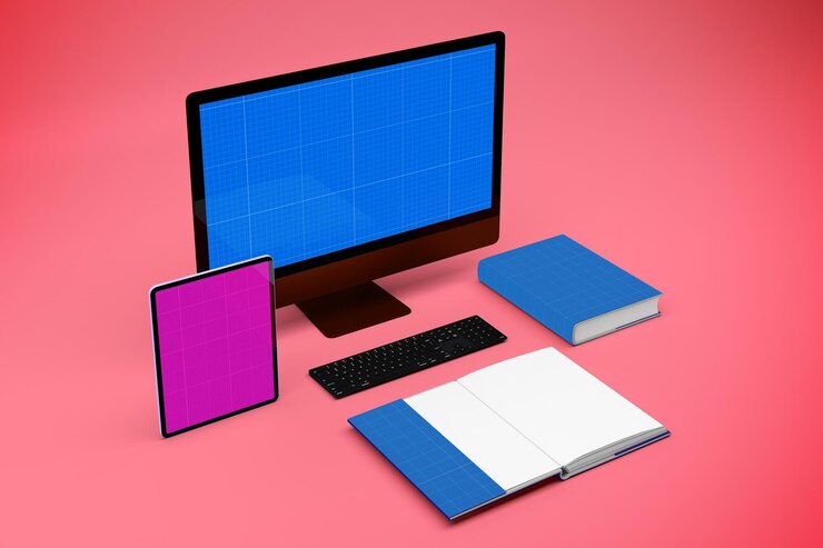 PSD mockup reattivo di edtech