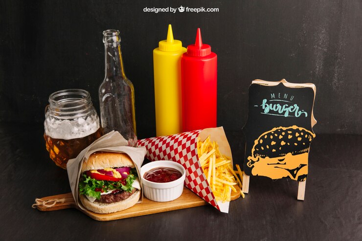 PSD mockup de restaurante de comida rápida