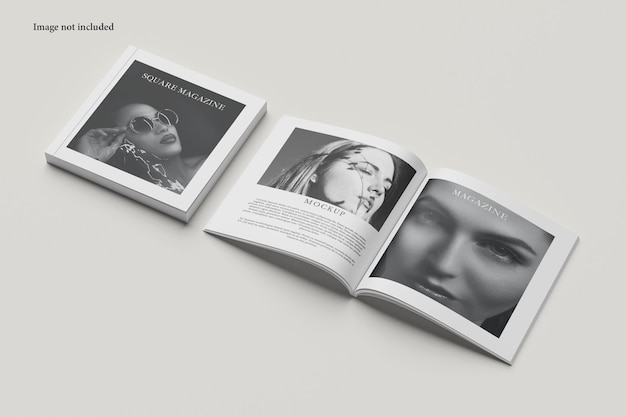Mockup de la revista cuadrada