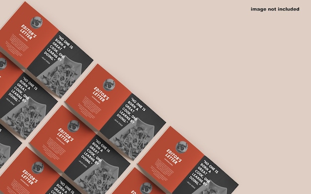 Mockup de revista o catálogo cuadrado Premium PSD