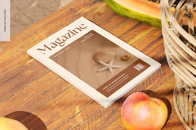 Mockup de la revista de playa de verano