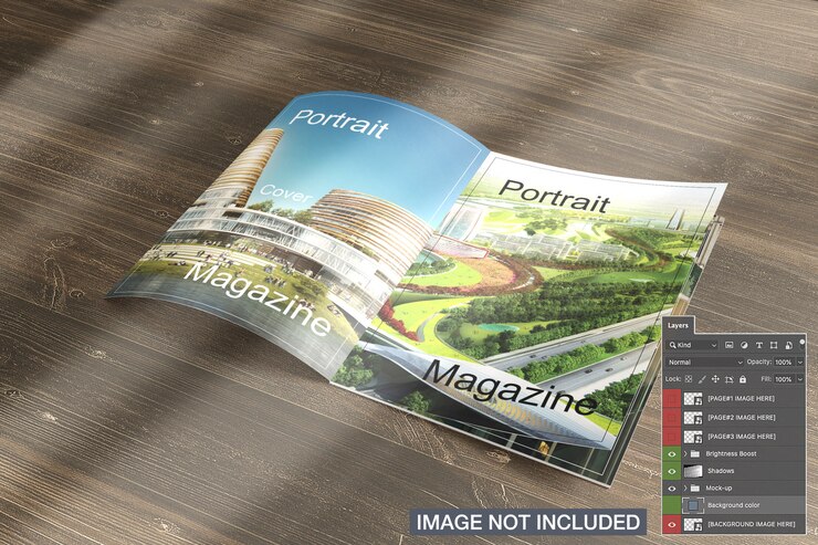 Mockup rivista aperta