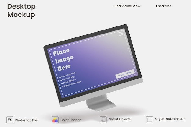 Mockup schermo desktop PSD Premium
