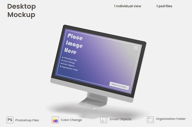 Mockup schermo desktop PSD Premium