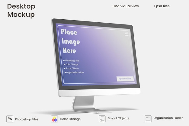 Mockup schermo desktop PSD Premium