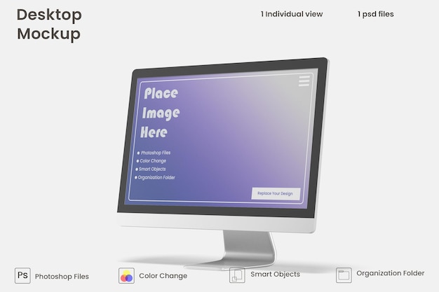 Mockup schermo desktop PSD Premium