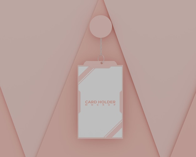 Mockup semplice porta carta d'identità rosa