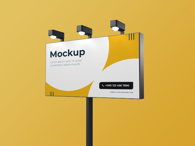 PSD mockup sencillo de cartelera en 3d