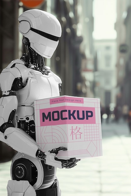 PSD mockup del servicio de entrega de robots